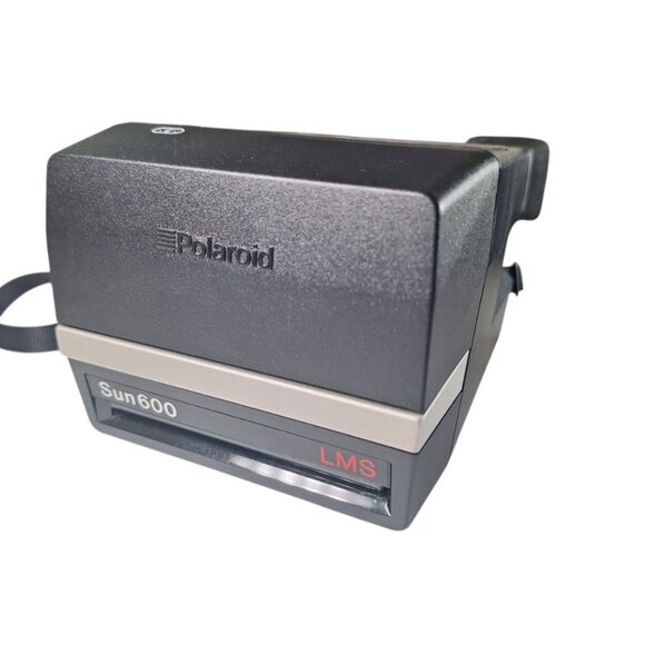 Polaroid Sun600 LMS Camera Vintage Pop Up Neck Strap Black USA Made Photography - Picture 4 of 11